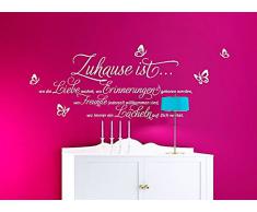 Grandora Wandtattoo Sprüche und Zitate Zuhause ist I schwarz (BxH) 120 x 52 cm I Flur Wohnzimmer modern Spruch Aufkleber selbstklebend Wandsticker Wandaufkleber W3058
