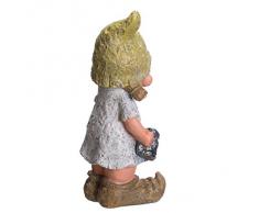 Riesige schöne aufwendig gearbeitete Wichtel Figur Mädchen NF87119 Der Hingucker in Ihrem Garten, 55 cm hoch, Aufwendig gearbeitet und von Hand bemalt, Gartenfigur, Deko , Dekorationsfigur für Innen und Außen, Polyresin , Gartendekoration,