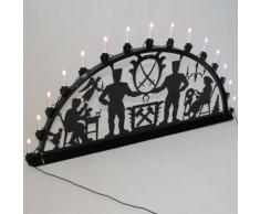 Schwibbogen Lichterbogen Metall - Motiv: Schwarzenberg - XXL 1,5 Meter Breite Außen-Bereich schwarz glänzend * riesen groß * Erzgebirge Bergmann Bergmänner