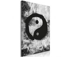 decomonkey Bilder Feng Shui 80x120 cm 1 Teilig Leinwandbilder Bild auf Leinwand Vlies Wandbild Kunstdruck Wanddeko Wand Wohnzimmer Wanddekoration Deko Zen schwarz-weiß