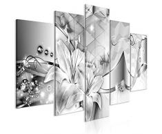 murando - Bilder Blumen 100x50 cm Vlies Leinwandbild 5 TLG Kunstdruck modern Wandbilder XXL Wanddekoration Design Wand Bild - Lilien Abstrakt geometrisch Perlen Glanz a-A-0587-b-m