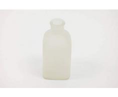 INNA-Glas Eckige Glasvase KAYRA, matt weiß, 6x6x13,5cm - Glasflasche - milchiges Glas