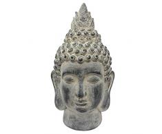 SVITA Buddha XL Buddha in verschiedenen Varianten Figur Asien Statue Skulptur Feng Shui Stein-Optik grau (53 cm, Kopf)