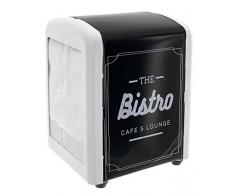 MIK Funshopping Serviettenspender Serviettenhalter mit Retro-Logo schwarz/weiß (The Bistro - Cafe & Lounge)