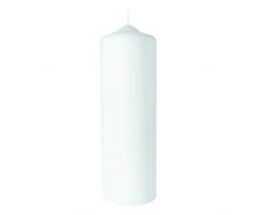 Rayher Hobby 3140700 Stumpenkerze, weiß, rund, 100% Paraffin ,Rundkerze, Taufkerze, Kerzenrohling zum Verzieren und Basteln ,25 cm