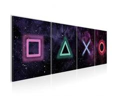Bilder Spielkonsole Gamer Wandbild 160 x 50 cm Vlies - Leinwand Bild XXL Format Wandbilder Wohnzimmer Wohnung Deko Kunstdrucke Bunt 4 Teilig - MADE IN GERMANY - Fertig zum Aufhängen 023846a