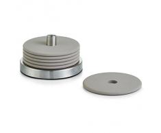 Zeller 27223 Glasuntersetzer-Set, 7-teilig, Edelstahl / Silikon, grau