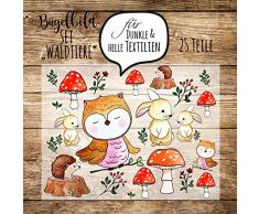 Bügelbilder Set Waldtiere Bügelbild Größe M Applikation Tiere & Pflanzen im Wald bb051 ilka parey wandtattoo-welt®