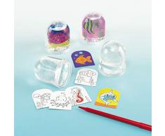 Baker Ross Schneekugeln mit Einlage zum Ausmalen „Meerestiere“ - zum Basteln für Kinder - Geschenkidee - 4 Stück