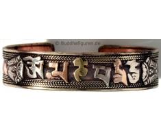 BUDDHAFIGUREN Buddha-Armreif Kupfer Armband mit Om mani peme hum