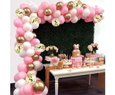AivaToba Ballon Girlande Ballonbogen Kit,16 ft lang 115 Stück rosa Weiß und Gold Luftballons Pack Bogen für Mädchen Geburtstag Baby Dusche Bachelorette Party Hochzeit Dekorationen