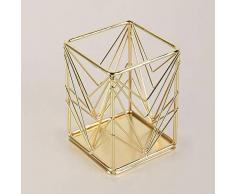 Platz Hohl Stifthalter Vase Topf Metall Drahtgeflecht Gold Make-Up Pinsel Bleistift Tasse Desktop Schreibwaren Ablagekorb Schreibtisch Ordentlich Büro Veranstalter Container