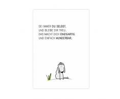 Du-bist-wunderbar-Schäfchen - Sei immer du selbst... - einzigartiger Kunstdruck mit Spruch auf wunderbarem Hahnemühle Papier DIN A4 -ohne Rahmen- schwarz-weißes Wand-Bild Poster Fine-Art-Print zur Dekoration im Büro und Zuhause
