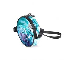 LORONA Horse Runner Glasfigur Läufer Runde Umhängetasche Schultertasche Handtasche Umhängetasche Schultertasche für Kinder Frauen
