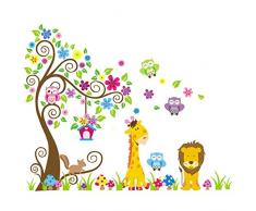 Rainbow Fox XL Wandtattoo Wandsticker Eule Baum Giraffe Löwe Kinderzimmer Baby