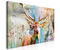 decomonkey | Mega XXXL Bilder Hirsch | Wandbild Leinwand 160x80 cm Selbstmontage DIY Einteiliger XXL Kunstdruck zum aufhängen | Tiere Abstrakt