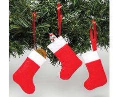 Baker Ross Mini Filz Weihnachtsstrümpfe (8er Pack), perfekt für Weihnachtshandwerk und Dekorationen, ideal für Schule, Basteln zu Hause, Bastelgruppen und mehr