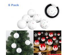 Deko Weihnachten, QHJ Christbaumkugel 6cm Bubble Star Christbaumkugel Anhänger 6er Pack Weihnachtsbaum DIY Deko, Weihnachten Dekoration Anhänger (G)
