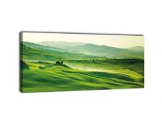 Leinwandbild Panorama Nr. 419 Grüne Toskana 100x40cm, Keilrahmenbild, Bild auf Leinwand, Italien, Landschaft, Toscana