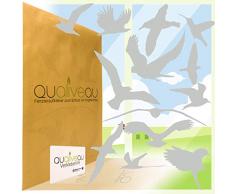 QUALIVEAU® 12-30cm Große Fensterbilder Aufkleber zum Schutz vor Vogelschlag, Komplettset mit Verklebehilfe, Hellgrau