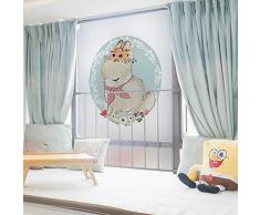 Pallima Fensterfolie Glasaufkleber Glasdekorfolien Cartoon Schöne Kätzchen Fuchs Hase Sicher PVC Für Kinderzimmer Glückliche Kindheit Kindergarten Glasaufkleber B 45X60 cm