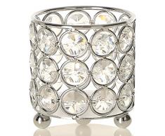 VINCIGANT Kristall Kerzenhalter Teelichthalter Silber Votivkerze Ständer für Party Home Hochzeit Dekoration