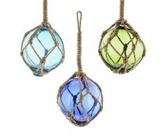 FRANK FLECHTWAREN Deko-Glaskugel Netz im 3er Set