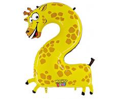 Betallic 14942 - Zooloon Folienballon Zahl 2 Giraffe, 40 inch, 1.0 m