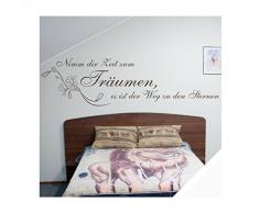 Exklusivpro Wandtattoo Wand-Spruch Nimm dir Zeit zum Träumen. mit SWAROVSKI (zit27 weiß) 120 x 32cm mit Farb- u. Größenauswahl