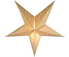 Guru-Shop Faltbarer Advents Leucht Papierstern, Weihnachtsstern Tantalos Small - Natur, 40x40x15 cm, Star Fensterdeko, 5 Spitzen