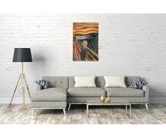 Leinwandbild: Edvard Munch - Der Schrei (1910) - Format 100x70 cm - Leinwand auf Keilrahmen gespannt und fertig zum Aufhängen - hochwertiger Leinwanddruck aus deutscher Produktion - Wandbild, Kunstdruck, Leinwand-Bilder als moderne