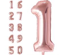 #discoverhome Rosa Folienluftballons XXL für Geburtstage - Zahlenluftballons [80cm] (1)
