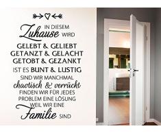 Grandora W1296 Wandtattoo Spruch In diesem Zuhause wird... Liebe Familie Wandaufkleber dunkelgrau (BxH) 58 x 86 cm