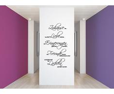 Grandora W3049 Wandtattoo Spruch Zuhause ist wo… I schwarz 76 x 125 cm I Flur Wohnzimmer selbstklebend Aufkleber Wandaufkleber Wandsticker