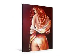 Calvendo Premium Textil-Leinwand 50 cm x 75 cm hoch, Rote Schönheit | Wandbild, Bild auf Keilrahmen, Fertigbild auf echter Leinwand, Leinwanddruck: Erotik handsigniert, Ölgemälde Menschen Menschen