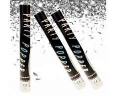 3 x XL Party Popper SILBER Partyknaller Konfettikanone Konfetti-Shooter 40cm