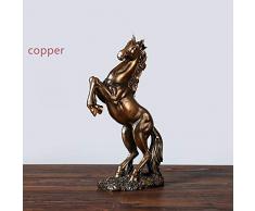 donfhfey827 Deko-Pferd, Kunstharz, Dekoration für Schlafzimmer, Büro, Restaurant, Dekoration, Arbeitszimmer, Schwarz/Weiß Kupfer Farbe optional