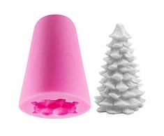 Kanggest Kuchenform Silikonform Dreidimensionale Weihnachtsbaumkerze Muster Backwerkzeuge Fondantkuchenform Schokoladenform Plätzchenform Leicht zu reinigen