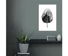 artboxONE Poster 30x20 cm Natur Monochrome Leaf schwarzweiß hochwertiger Design Kunstdruck - Bild Natur von Linsay Macdonald