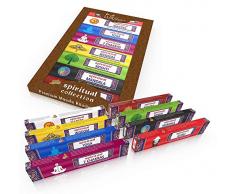 Einzigartige Masala Räucherstäbchen im Set mit 8 Duftrichtungen (z.B. Mantra, Yoga, 7 Chakras uvm.) Premium Spiritual Collection Agarbathi zur Meditation und Entspannung in hübschem Geschenkset