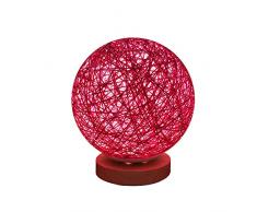 VNEIRW 20cm Rattan-Ball Tischlampe Nachttischlampe mit Holz Basis, USB Innen Nachtlicht Dimmbare für Hochzeit, Geburtstag Party, Weihnachtsdeko, Geschenk [Energieklasse A++] (E)