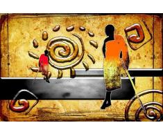 Shentop Afrika Ölgemälde Vintage Abstrakte Landschaft Poster und Drucke Skandinavische Kunst Wandbild für Wohnzimmer 50x70cm ohne Rahmen