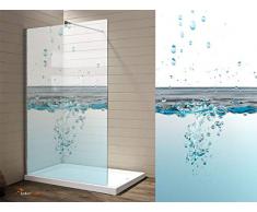 Interfoil Glas duschkabinen Aufkleber, Sichtschutz Duschabtrennung, hochwertiger Druck auf Glasdekor -Folie in Sandstrahl -Optik mit satinierten Oberfläche