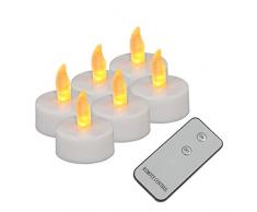 Kaemingk LED Teelichter mit FB 6er Set weiß