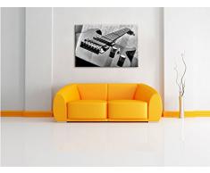 Monocrome, Black Guitar, Nahaufnahme Gitarre, , Format: 120x80 auf Leinwand, XXL riesige Bilder fertig gerahmt mit Keilrahmen, Kunstdruck auf Wandbild mit Rahmen, günstiger als Gemälde oder Ölbild, kein Poster oder Plakat
