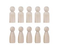 NUOBESTY 40 Stücke DIY Holzfiguren zum Bemalen und Basteln Tortenfigur Holz Figurenkegel Figuren Holzkegel Puppenfamilie für Weihnachten Hochzeit Geburtstag Dekoration