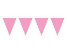 Folat Wimpelkette / Party-Dekoration, Gesamtlänge: 10 Meter, mit 15 Fähnchen, Pink