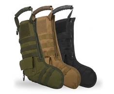 Weihnachtsstrumpf, Tactical Christmas Stocking Tasche Socke, Weihnachten Sweet Santa Süßigkeiten Geschenk Stocking Aufbewahrungstasche Weihnachtsbaum Dekorationen hängende Strümpfe Wandern(Schwarz)