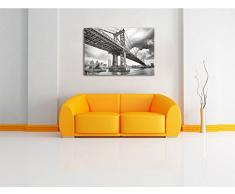 Manhattan Bridge New York Deluxe Format: 120x80 cm auf Leinwand, XXL riesige Bilder fertig gerahmt mit Keilrahmen, Kunstdruck auf Wandbild mit Rahmen, günstiger als Gemälde oder Ölbild, kein Poster oder Plakat
