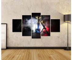 Bild Bilder auf Leinwand Shisha heiße Kohlen auf Shisha-Schale mit schwarzem Hintergrund Stilvolle orientalische Shisha Shisha-Konzept Wandbild Poster Leinwandbild TMF
